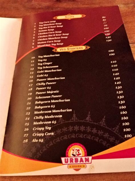 Menu at URBAN DHABA (Indian, Chineese, Lebanese), Hyderabad