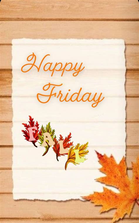 Happy Friday Card with Autumn Leaves