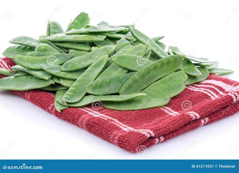 Flat green beans stock image. Image of towel, isolated - 61211057