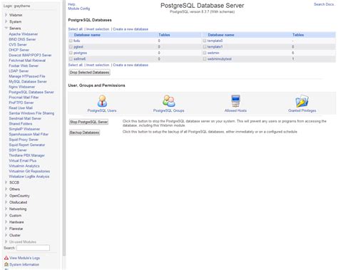 Image result for Create New Database Users Webmin