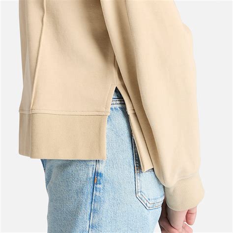 Lush Quarter Zip Sweatshirt for Women in Beige