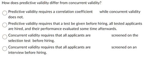 Image result for Concurrent Validity vs Predictive Validity