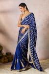 Buy Blue Silk Pixie Dust Whispering Lily Crushed Saree With Unstitched ...
