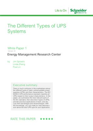 The Different Types of UPS Systems | Schneider Electric