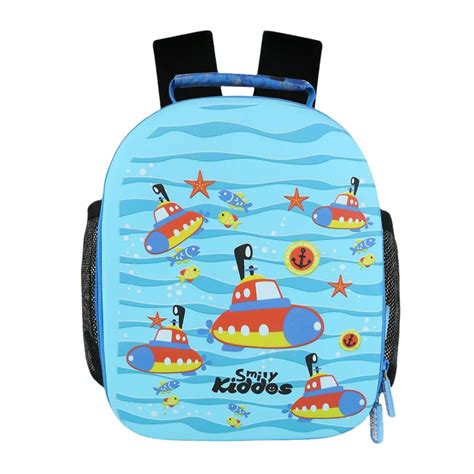 Smily Kiddos EVA Preschool Backpack – Submarine Theme Light Blue | Lig