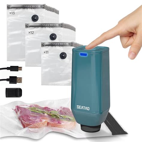 Buy Sous Vide Bags, Upgraded Electric Vacuum Sealer Rechargeable ...