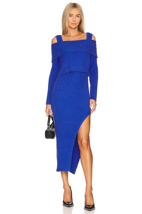 SOVERE Exhale Sweater Dress in Blue Marle | REVOLVE