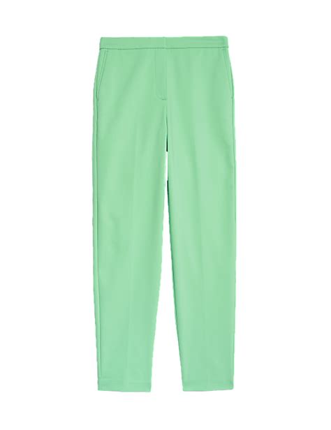 Buy Cotton Blend Slim Fit Ankle Grazer Trousers at Marks & Spencer