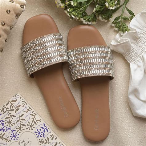 Kelly Rhinestone Flat Sandal | Kelly Bling Sandals for Women – Coral Haze