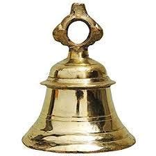 Bina Brass Pooja mandir ghanta (Bell)/Solid Metal 1.5kg Heavy Brass Temple ghanta Size / 9 inch ...