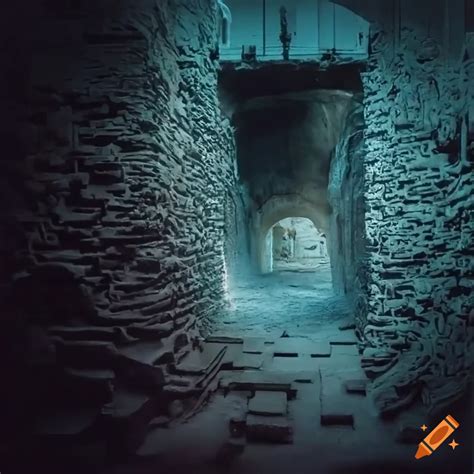 Illustration of a maze with a minotaur in a labyrinth on Craiyon