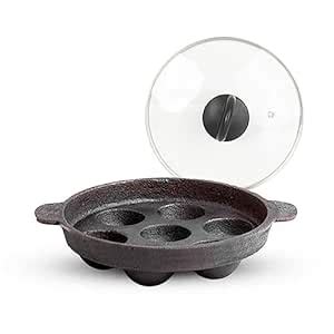 Buy The Indus Valley Pre-Seasoned Cast Iron Paniyaram Pan with Glass ...