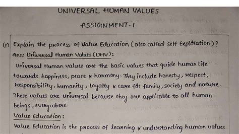 UHV 1: Value Education Process & 9 Universal Values in Relationships ...