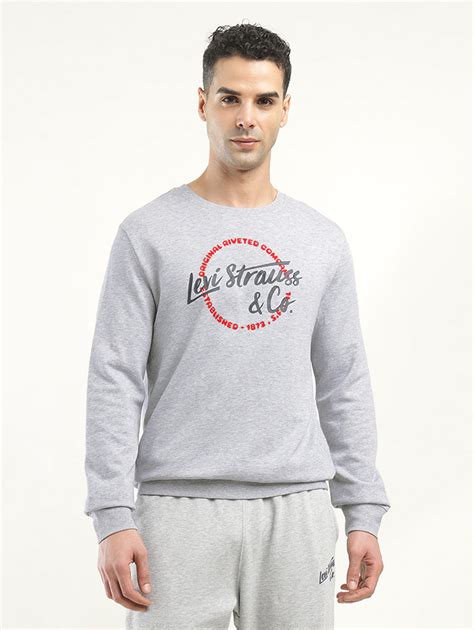 Men's Solid Grey Crew Neck Sweatshirt – Levis India Store