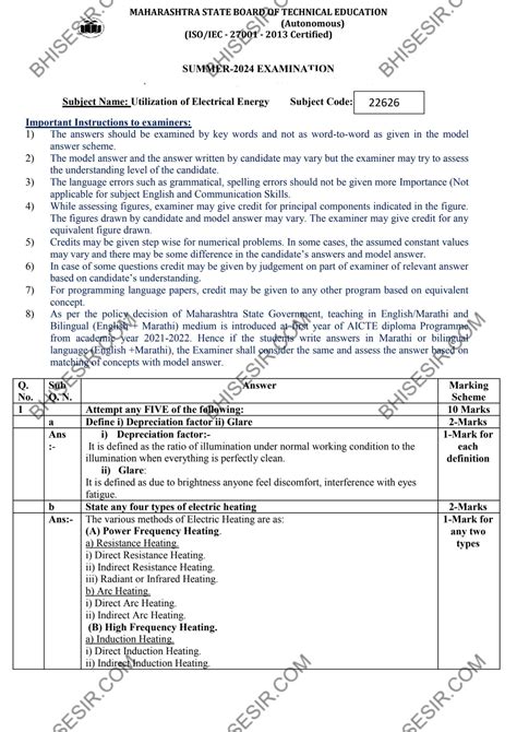 Utilization of Electrical Energy - Exam Guidelines & Key Concepts ...