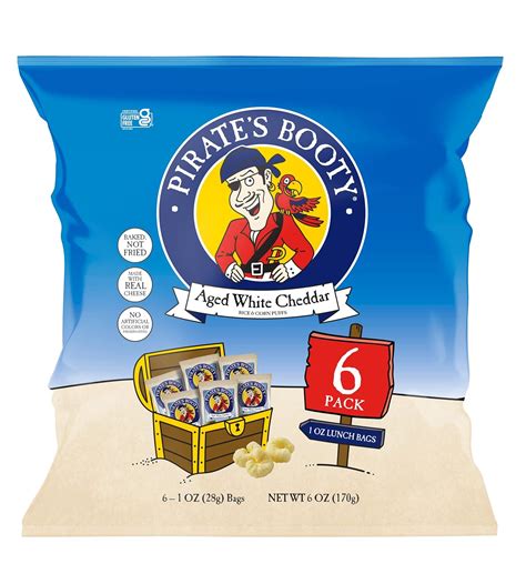 Amazon.com: Pirate's Booty Aged White Cheddar Cheese Puffs 6ct, 1oz ...