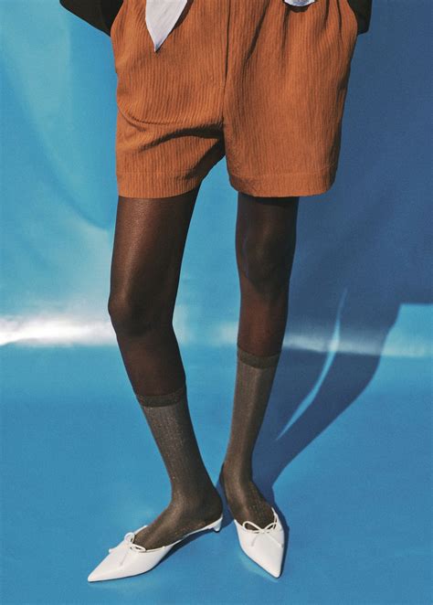 Trim contrast texture shorts - Women | MANGO United Kingdom