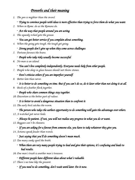 Image result for Types of Proverbs