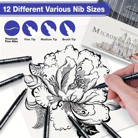 12pcs Needle Tube Pen for Drawing Fine Lines and Artwork – CRAZE