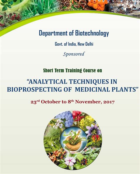 Training Course on ANALYTICAL TECHNIQUES IN BIOPROSPECTING OF MEDICINAL ...