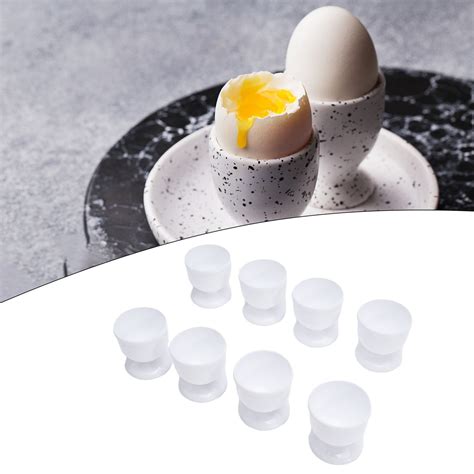 Youworth 8 Pcs White Egg Cup Holder Hard Soft Boiled Eggs Holders Cups ...