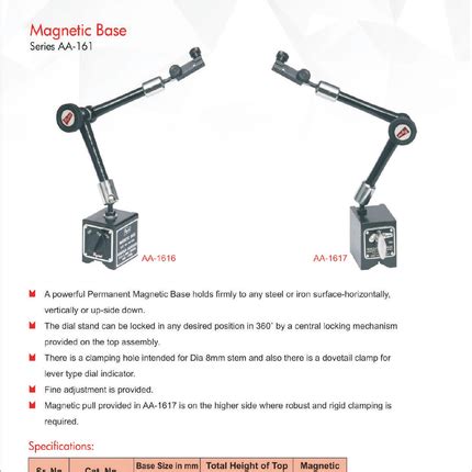 Crystal Magnetic Base With Fine Adjustment (Two Balls & Socket Joint ...