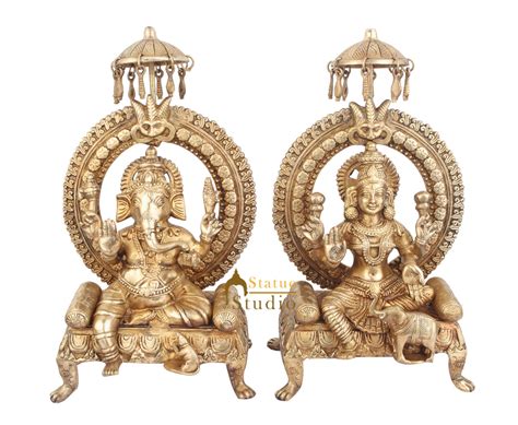 Indian Hindu God Goddess Ganesh Laxmi Diwali Vastu Fengshui Decor Gift ...