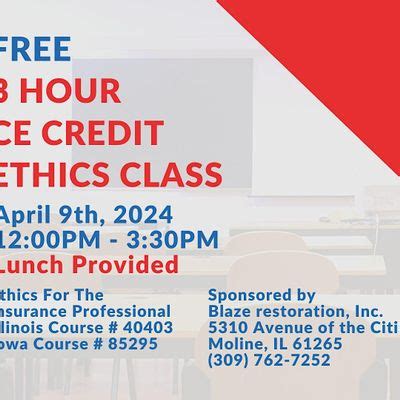 April 9th 3 Hour CE Credit Ethics Class Hosted by Blaze Restoration ...