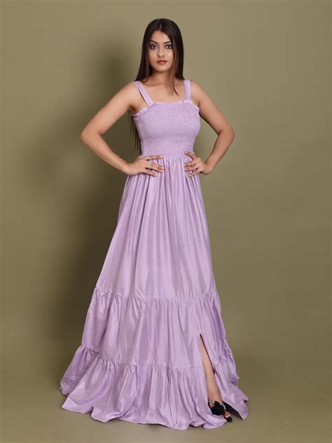 Lilac Side slit dress – Dresence - Buy Best Quality Designer Suit Sets ...