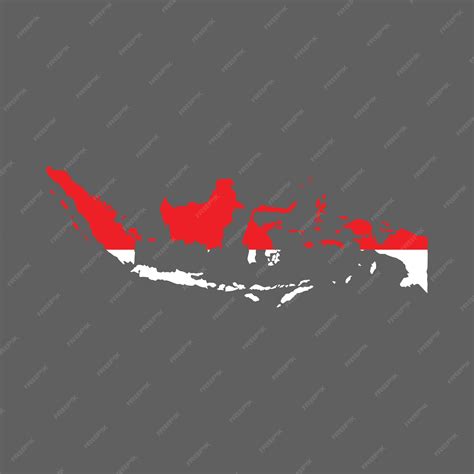 Premium Vector | Map and flag of Indonesia on grey background Vector Illustration