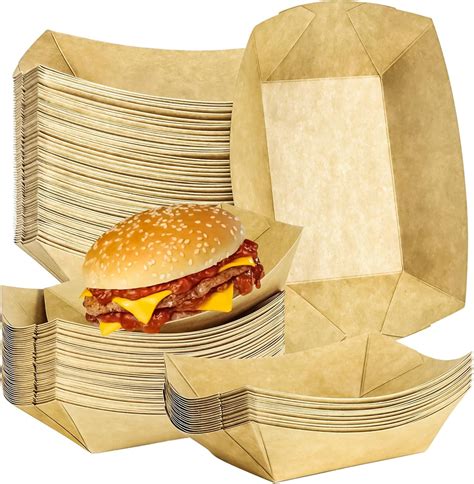 Amazon.com: MotBach 80 Pack 2Lb Paper Food Boat Trays Disposable Paper ...