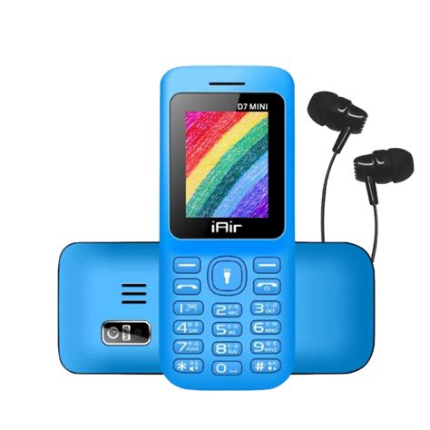 IAIR D7 Mini Dual Sim Keypad Phone & Wired Earphone Combo | 1200 mAH ...