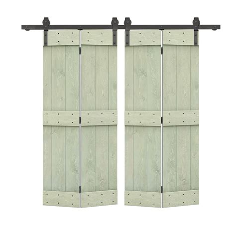 CALHOME 60-in x 84-in Sage Green Mid-Bar Pine Wood Solid core Double ...