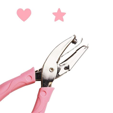 Single Hole Punch Paper 1/4" Holes Puncher with Pink Grip for Heart ...