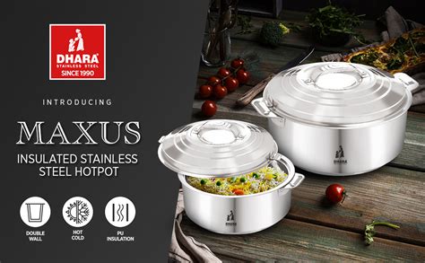 Buy Dhara Stainless Steel Maxus 2500 Double Wall Thermoware Casserole ...