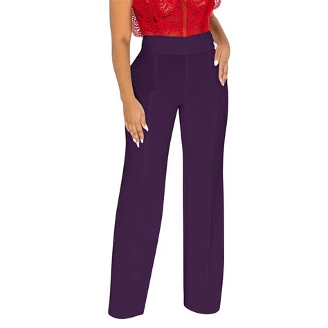 Lisingtool pants dress pants womens black work pants solid stretch high ...