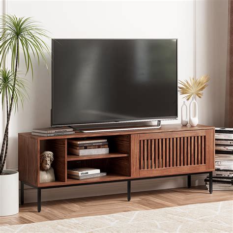 Amazon.com: Low Profile Fluted TV Stand - Mid Century Media Console ...
