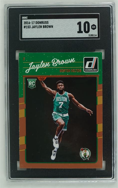 Lot Detail - Jaylen Brown 2016-17 Donruss Rookie Card #153 SGC 10 Gem Mint