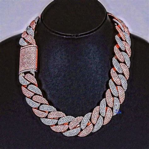 Moissanite Diamond Cuban Chain - Lab Created Cuban Link Chain Necklace ...