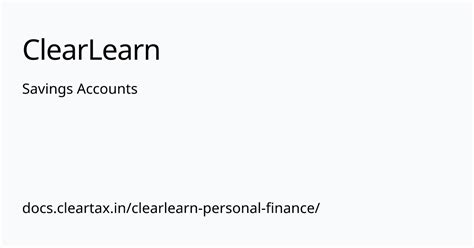 Savings Accounts | ClearLearn