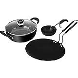 Buy Amazon Brand - Solimo Hard Anodized Deep Kadhai (24cm, 3mm ...