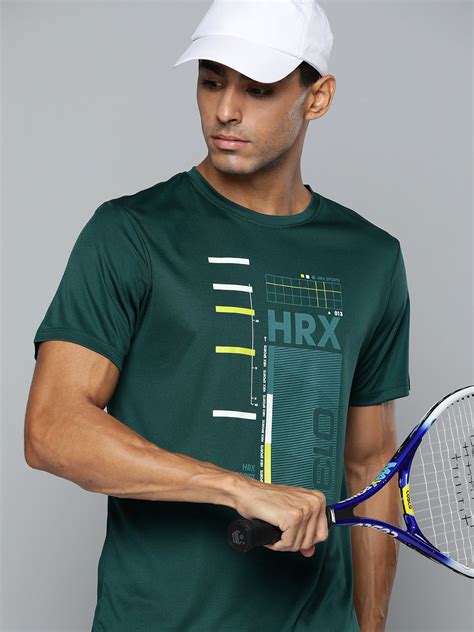 HRX by Hrithik Roshan Men Brand Logo Printed Rapid-Dry Badminton T ...