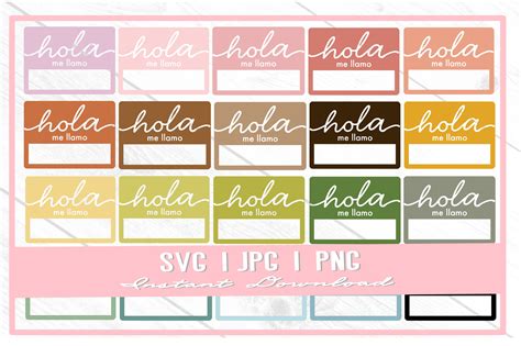 Hola Me Llamo Name Tag Spanish Newborn Graphic by thecouturekitten · Creative Fabrica