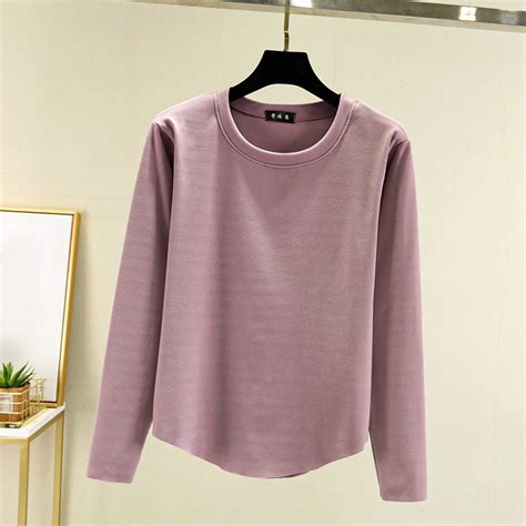Baqcunre Women's Women Autumn and Winter Casual Solid Color Round Neck ...