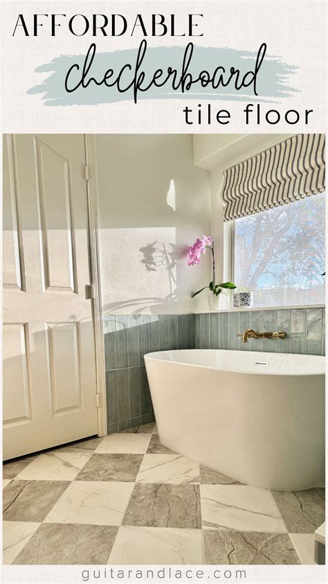 Grey & White Checkered Flooring in Bathroom