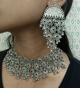 PRASUB Oxidised Silver Sterling Silver Black Jewellery Set Price in ...