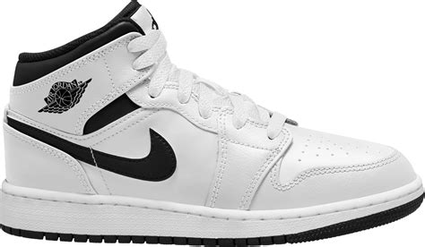 Nike Air Jordan 1 Mid GS - White/White/Black/Black • Price