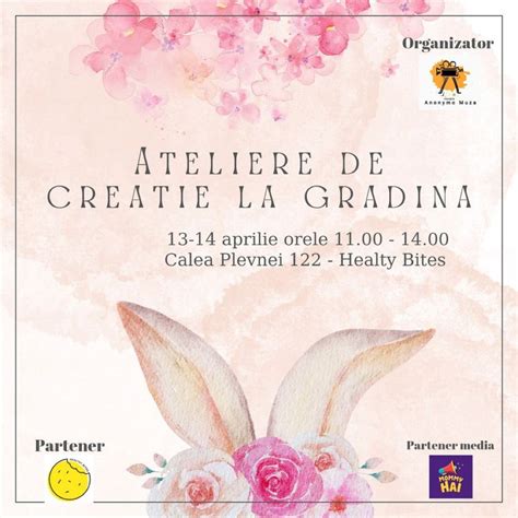Ateliere de creatie la gradina, Healthy Bites, Bucharest, 13 April to ...