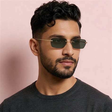 Buy Green Gold Rimless Rectangle Vincent Chase Metal VC S19328 ...