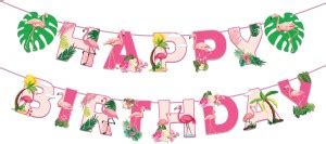 Party Around Flamingo Theme Happy Birthday Letter Bannerner Banner ...